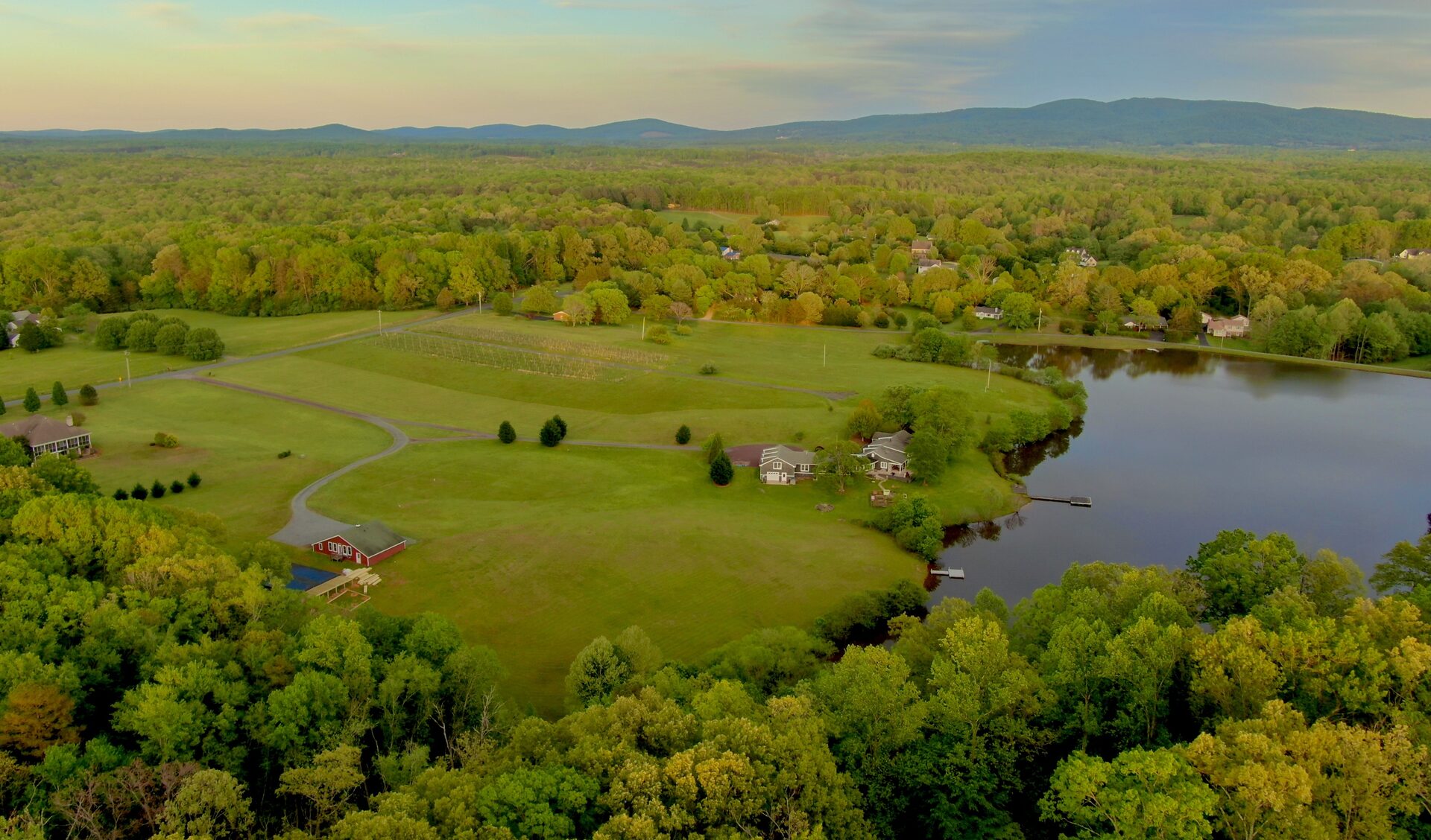 Central Virginia from the air, looking across the countryside Sun Painting works in